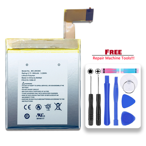 MC-265360	890mAh  Replacemeny Battery	For Amazon Kindle 4 D01100 S2011-001-S DR-A015 ► Photo 1/6