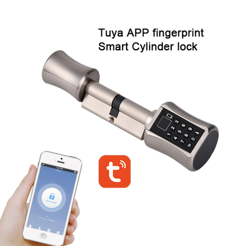 Bluetooth Cylinder  TUYA App Password Fingeprint Smart Door Lock Digital Keypad Code Keyless Electric Lock  Airbnb ► Photo 1/6