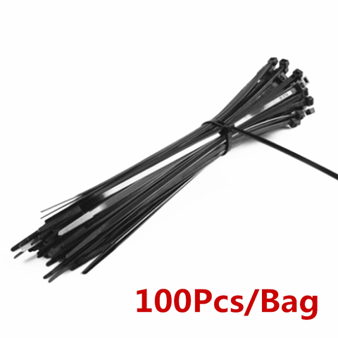 100PCS 3 X 60/80/100/120/150/200mm 4 X 150/200/250/300 Black Cable Wire Zip Ties Self Locking Nylon Cable Tie ► Photo 1/1