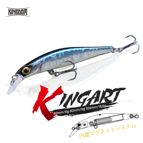 Cheap Kingdom Hot Jerkbaits Fishing lures 60mm 6g 80mm 9g 105mm 18.6g  Sinking Minnow lure High Quality Hard Baits Good Action Wobblers