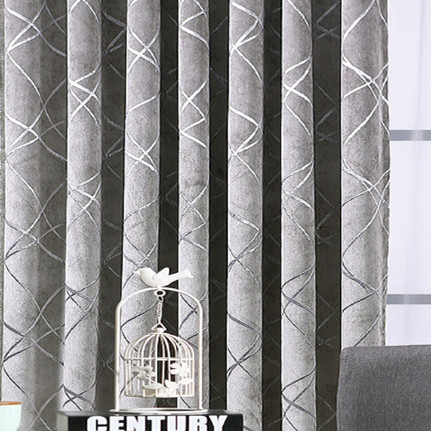 Modern Curtains For Living Dining Room Bedroom Simple European Gray Coffee Beige Striped Curtains Tulle Curtains Customization ► Photo 1/6