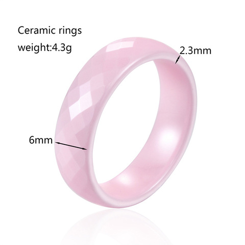 Eamti 4/6mm Pink Ceramic Ring For Woman Hand Cut Top Quality Jewelry Without Scratches Unisex Rings Allergy Free Black White ► Photo 1/5