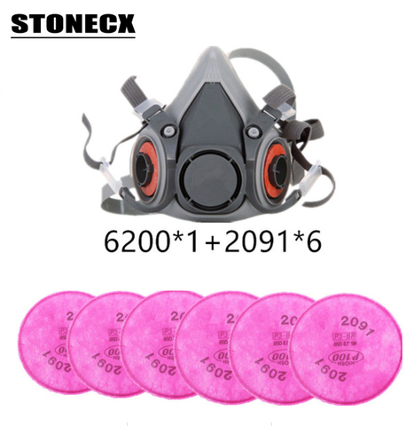 STONECX 6200 Spray Paint Dust Mask respirator facepiece with 2091 P100 Fliter Suit Industry Safety Security Dust Proof Mask ► Photo 1/6