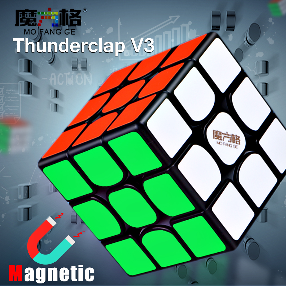 QiYi MoFangGe Magic Cube 3x3 Thunder Clap Puzzles Stickerless Speed Cube Toys 