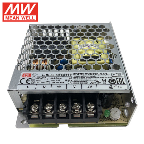 Original MEAN WELL LRS-50-5 Switching Power Supply 110V/220V AC to 5V DC 10A 50W Meanwell Power Unit PSU SMPS ► Photo 1/4