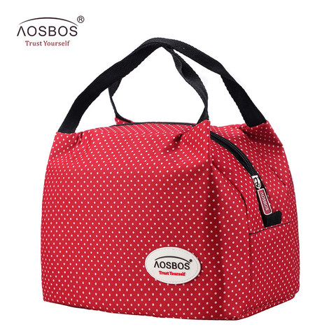 Aosbos Fashion Portable Insulated Canvas Lunch Bag Thermal Food Picnic Lunch Bags for Women Kids Men Cooler Lunch Box Bag Tote ► Photo 1/6