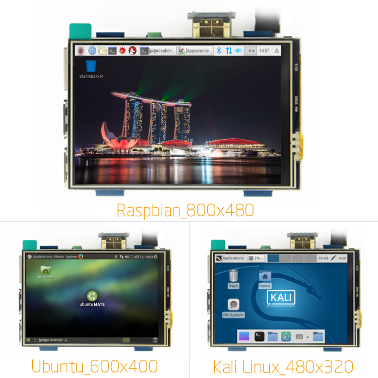 Z 2B 3.5 Inch 480x320@60Fps HDMI LCD Touch Screen For Raspberry Pi 3 Model B 