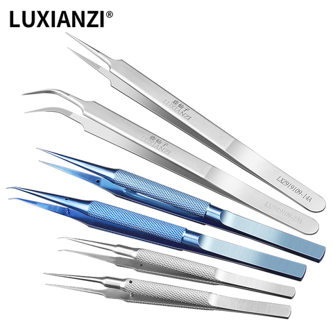 LUXIANZI 0.15mm Industrial Tweezers Titanium Alloy /Stainless Steel Fingerprint Tweezers Professional Maintenance Tool Pinzas ► Photo 1/6