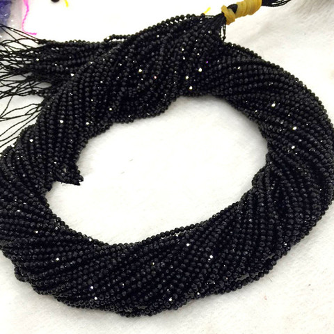 loose beads black spinel round faceted 2/3/4/5/6mm 14