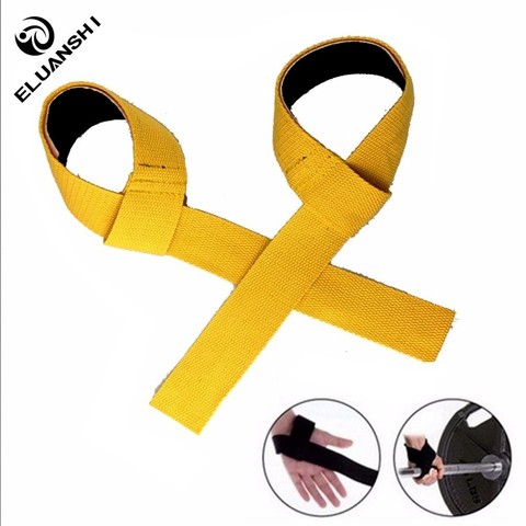 2pcs gym lifting straps weightlifting wrist weight belt bodybuilding gloves for women men fitness crossfit barbells power sport ► Photo 1/5