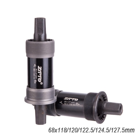 Bicycle Square Tapered Threaded BSA Bottom Bracket 68x118 120 122.5 124.5 127.5mm for Square Tapered Spindle Crankset ► Photo 1/6