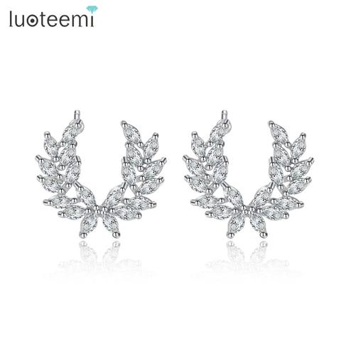 LUOTEEMI Angle Wing Cute Stud Earrings for Women AAA Cubic Zirconia Women Fashion Jewelry Korean Style Factory Brand Wholesale ► Photo 1/6