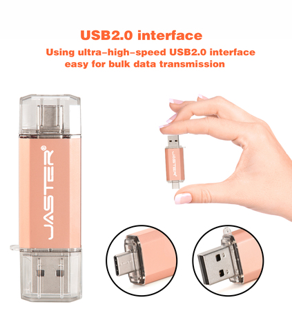 Hotsale JASTER OTG USB Flash Drive Type C Pen Drive 512GB 256GB 128GB 64GB 32GB 16GB USB Stick 2.0 Pendrive for Type-C Device ► Photo 1/6