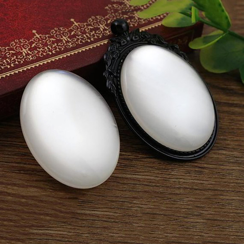 New Fashion 5pcs 30x40mm White Color Flat Back Resin Cabochons Cameo V5-30 ► Photo 1/2