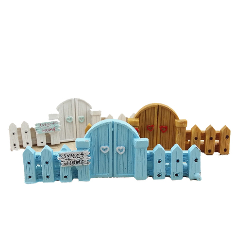 Micro-landscape Railings Decorative Mini Fairy Garden Cottage Landscape Wooden Style Fence Ornament DIY Resin Fence Craft ► Photo 1/6