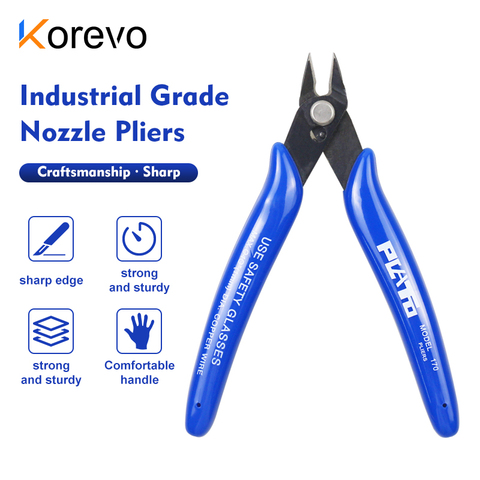 Diagonal Pliers Side Cutting Nippers Electronic Wire Cutter Outlet Mini Scissors Plastic Handle PLATO 170 Models Hand Tools ► Photo 1/6