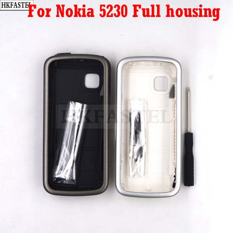 High Quality cover For Nokia 5230 New Full Complete Mobile Phone housing case + Keypad replacement parts +Tools, free shipping ► Photo 1/6