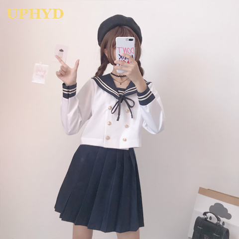 Chorus Performance School Uniform Dress Long Sleeve Shirt Pleated Skirt Sailor Suits Winter Japan School Girl Seifuku Uniforms ► Photo 1/6