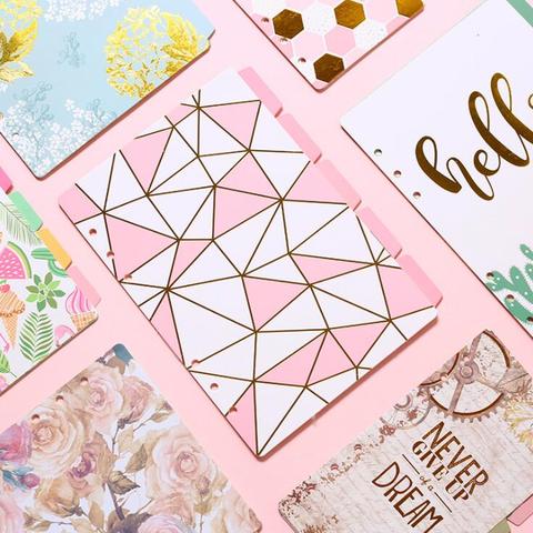 5pcs Vintage Flower Kawaii A5 A6 Loose Leaf Spiral Binder Index Separator Page Dividers  For Lovedoki Diary Book Stationery ► Photo 1/6