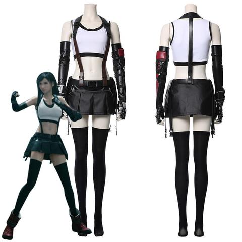 Final Fantasy VII Cosplay Tifa Lockhart Cosplay Costume Women Girl Outfit Sports Vest Skirt  Full Set Halloween Carnival ► Photo 1/6