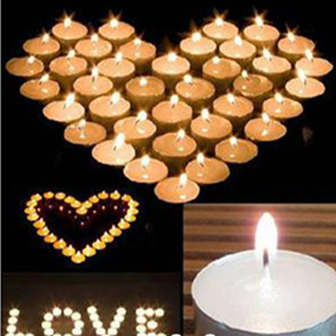 50pcs! smokeless tasteless white aluminum candles romantic  supplier for Valentine's Day wedding party decorative ► Photo 1/6