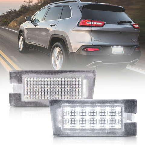 2Pcs/Set LED Number License Plate Light Lamp for Jeep Cherokee KL 2014--Up Led Car Tail Lamps ► Photo 1/6