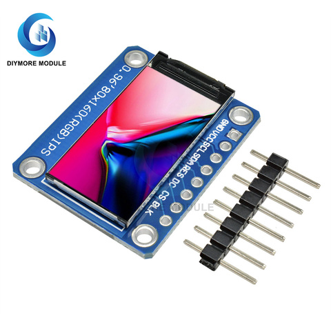 0.96 inch IPS LCD Display Module Full Color Screen ST7735S Driver SPI Serial Interface 3.3V For Arduino ► Photo 1/6