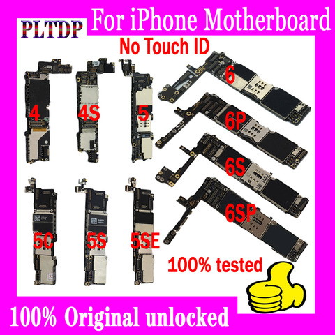 8GB 16GB 32GB 64GB For iPhone 4 4S 5 5C 5S 6 6p 6s 6sp Motherboard Without Touch ID,100% Original Unlocked For iPhone 6  board ► Photo 1/1