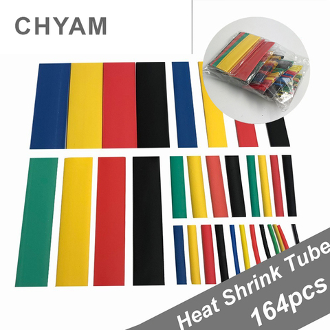 164pcs Set Polyolefin Shrinking Assorted Heat Shrink Tube Wire Cable Insulated Sleeving Tubing Set ► Photo 1/5
