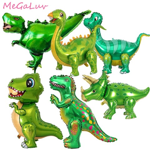 1pc Green Dinosaur Standing Foil Balloons Dinosaur Party Supplies Birthday Decoration Ballons Jungle Animal Part Supplies Globos ► Photo 1/6