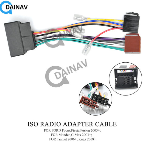 12-023 ISO RADIO ADAPTER CABLE FOR FORD Focus,Fiesta,Fusion 2005+;Mondeo,C-Max 2003+;Transit 2006+; Kuga 2008+ ► Photo 1/6