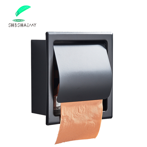 Free Shipping Toilet Paper Holder Stainless Steel 304 Roll Paper Box Wall Mounted Concealed Bathroom Roll Paper Box Waterproof ► Photo 1/6