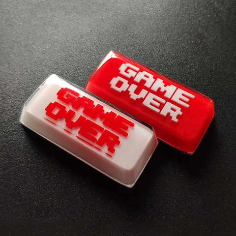 Resin GAMEOVER Enter Keycap White Red DIY Key Cap For Cherry Mx Switch Mechanical Keyboard Decoration Replacement 2.25u ► Photo 1/4