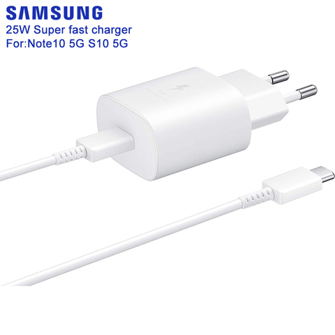 Original Adaptive Travel Fast Charger EP-TA800 25W For Samsung Galaxy S10 Plus S10 5G Version Note10 Note10 Plus A60 A70 A80 A90 ► Photo 1/6