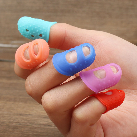5pcs/Lot Hollowed Out Breathable Protective Finger Sleeve Multifunctional Silicone Thimbles DIY Crafts Sewing Accessories ► Photo 1/6