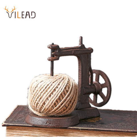 VILEAD 16cm Iron Sewing Machine Rope Winder Figurines American Country Window Display Props Decoration Ornaments Retro Nostalgia ► Photo 1/6