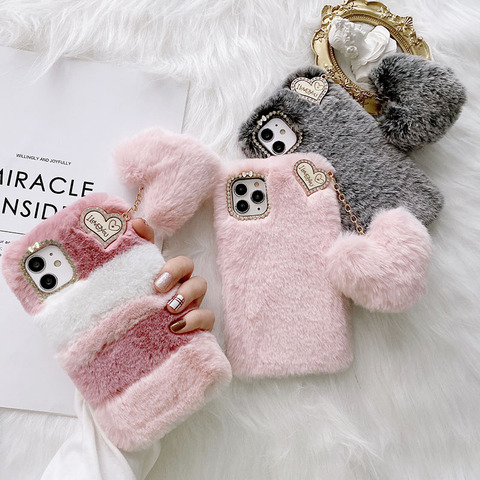 Luxury Fur Case For Xiaomi Redmi Note 9 8 7 6 Pro 9S 8T 9A 9C 8A 7A 6A 5A 4X K20 K30 Ultra TPU Warm Plush Shockproof Phone Cover ► Photo 1/6