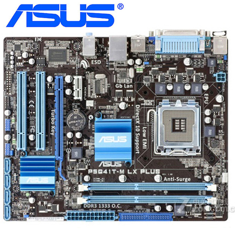 ASUS P5G41T-M LX Plus Motherboards LGA 775 DDR3 8GB For Intel G41 P5G41T-M LX Plus Desktop Mainboard Systemboard PCI-E X16 Used ► Photo 1/1