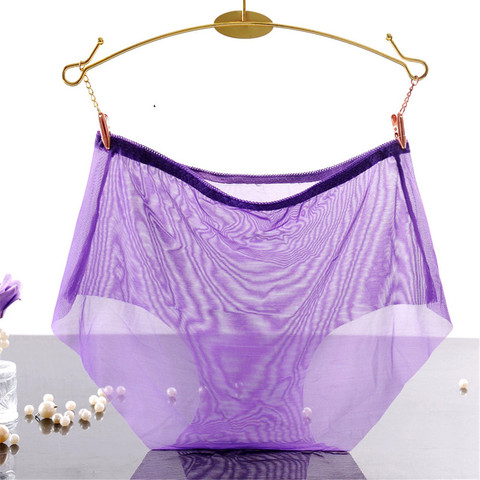Full Transparent Female Panties See Through Mesh Underwear Woman Sexy Seamless Briefs Ladies Solid Color Thin Underwear Low Rise ► Photo 1/6