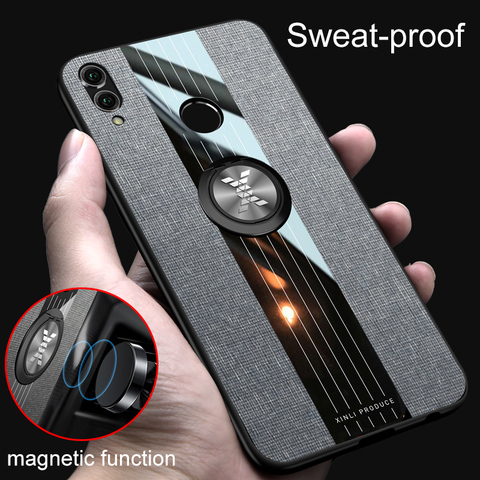 For Huawei Honor 8X Max X10 7X 8S 9X 10 30 Lite 10i 20i Case Fabric Magnetic Ring Phone Cover Honor Note View 10 20 30 Play Case ► Photo 1/6