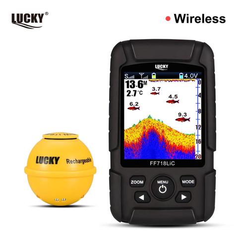 Lucky FF718LiC-WLA Wireless Portable Fish Finder 45M/147Feet Sonar Depth Waterproof Fishfinder fish attractive lamp ► Photo 1/6