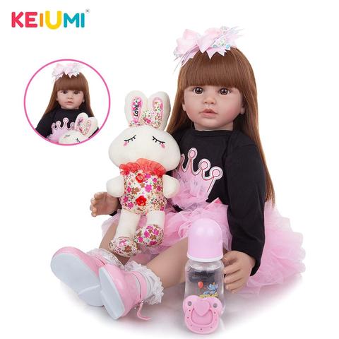 As Pricess 60 CM Soft Silicone Reborn Baby Dolls Handmade Cloth Body Toddler Bebe Toys DIY Houseplay Playmate Kids Birthday Gift ► Photo 1/1