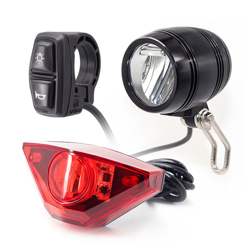 WEXPLORE Ebike Headlight And Rear Light Set Input 24V 36V 48V 64V 72V Ebike Led Lamp Electric Bicycle Headlight And Tail lights ► Photo 1/6