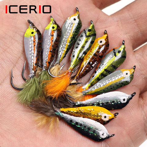 ICERIO 3PCS Epoxy Body Minnows Streamer Flies Trout and Rainbow Trout Fishing Fly Lure Bait #4 ► Photo 1/6