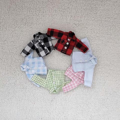 Doll Clothes Plaid Shirtfor ob11,molly,1/12 BJD Doll,GSC Fashion Doll Accessories obitsu 11 clothes Toys baby clothes ► Photo 1/6