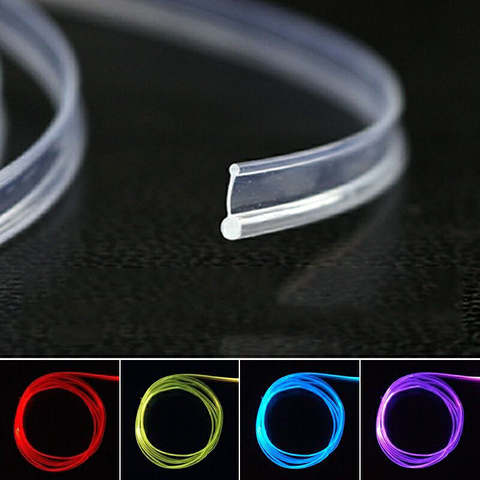 Small Size 2mm 3.5mm Super Bright Plastic Side Glow Optical Fiber Cable With Flat Side Skirt Wings For Car lighting Decoration ► Photo 1/6