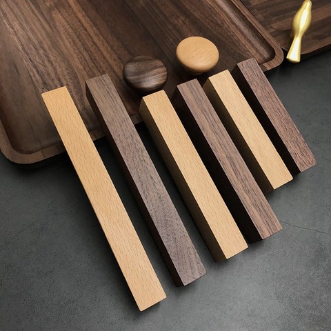 Wooden Kitchen Cabinet Knobs Pulls Furniture Drawer Wardrobe Cupboard Door Pulls Handle-4Pack ► Photo 1/6