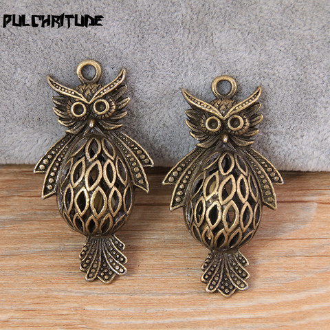 1Pcs 20*30*54mm New Product Antique Bronze Hollow Owl Charms Pendant Jewelry Metal Alloy Jewelry Marking ► Photo 1/2