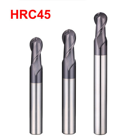 2 Flute HRC45 Degrees Tungsten Carbide Steel Ball Nose End Mills Tools Cemented Round Corner CNC Milling Cutter for Metal ► Photo 1/5