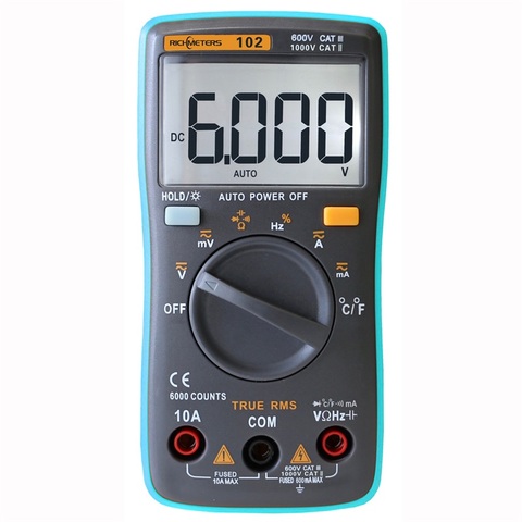 RICHMETERS RM102 Multifunction Digital Multimeter AC/DC Voltage current tongs Resistance Diode Capacitance Temperature Tester ► Photo 1/6